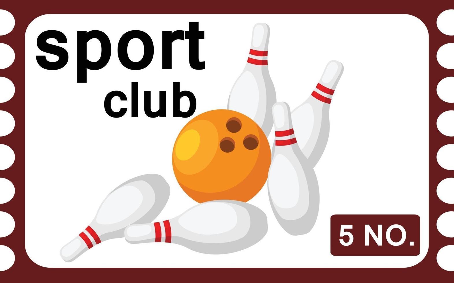 illustratie van geïsoleerde ticket bowling vector