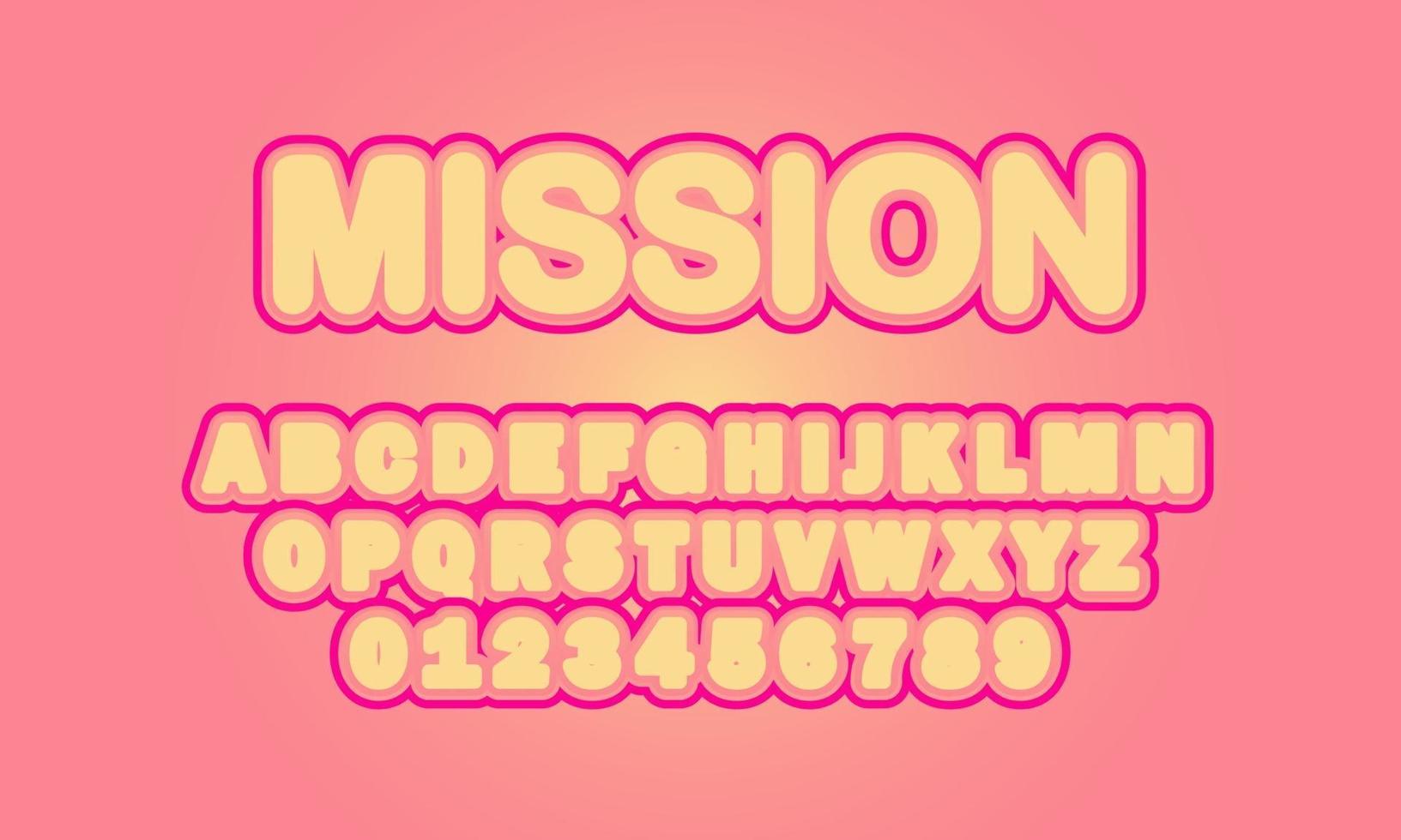 missie lettertype alfabet vector