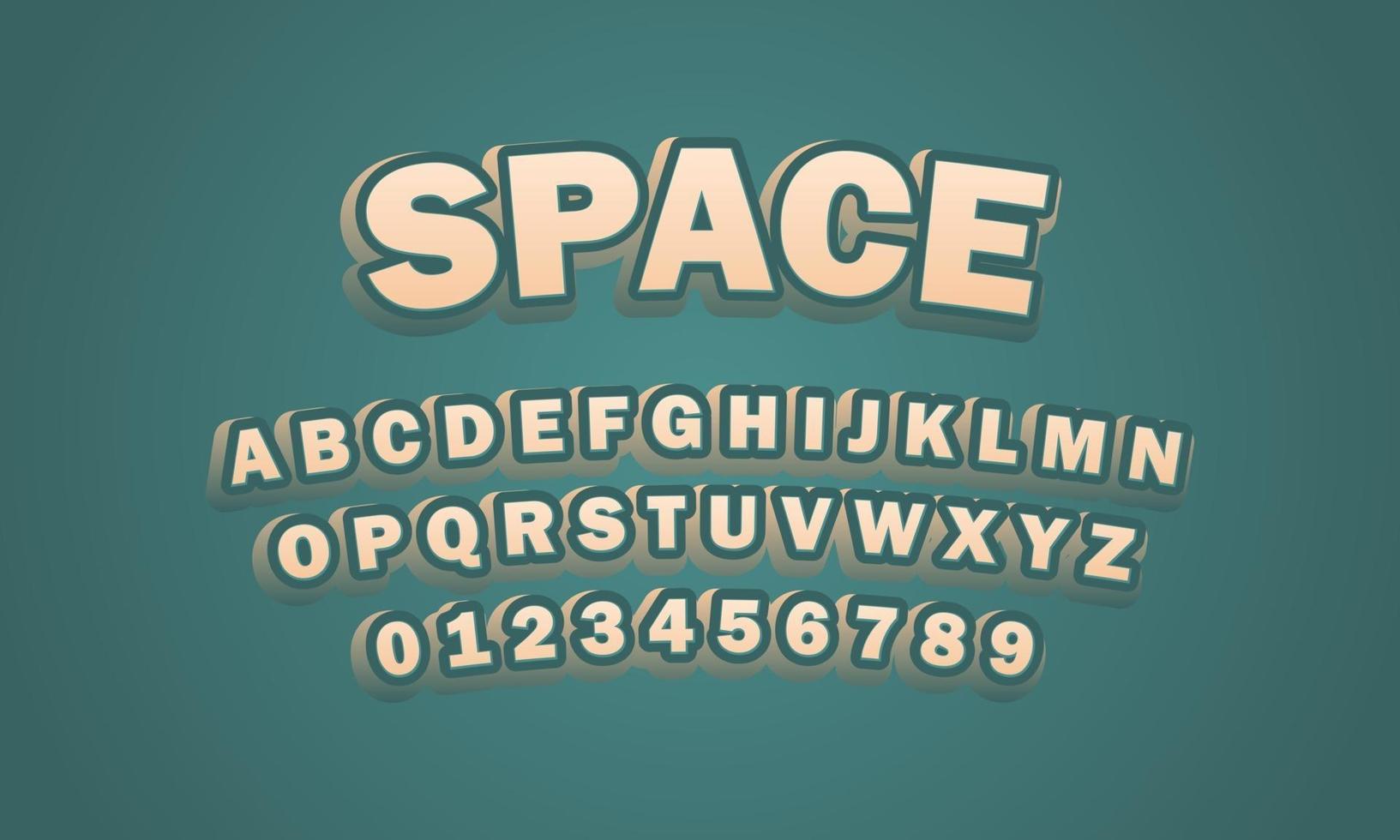 ruimte lettertype alfabet vector