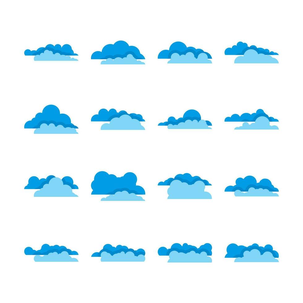 vector kleur reeks van verschillend wolken illustratie