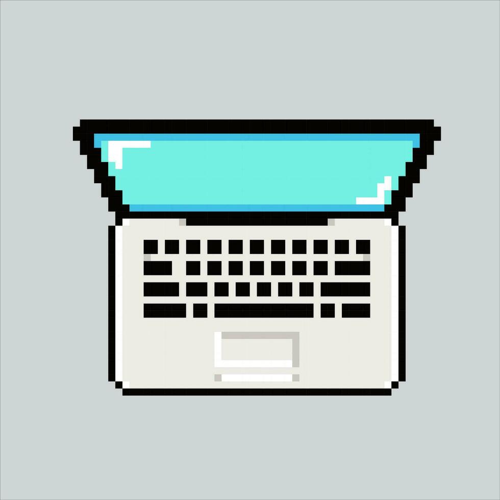 pixel kunst illustratie laptop. korrelig notebook. klassiek laptop computer icoon korrelig voor de pixel kunst spel en icoon voor website en video spel. oud school- retro. vector