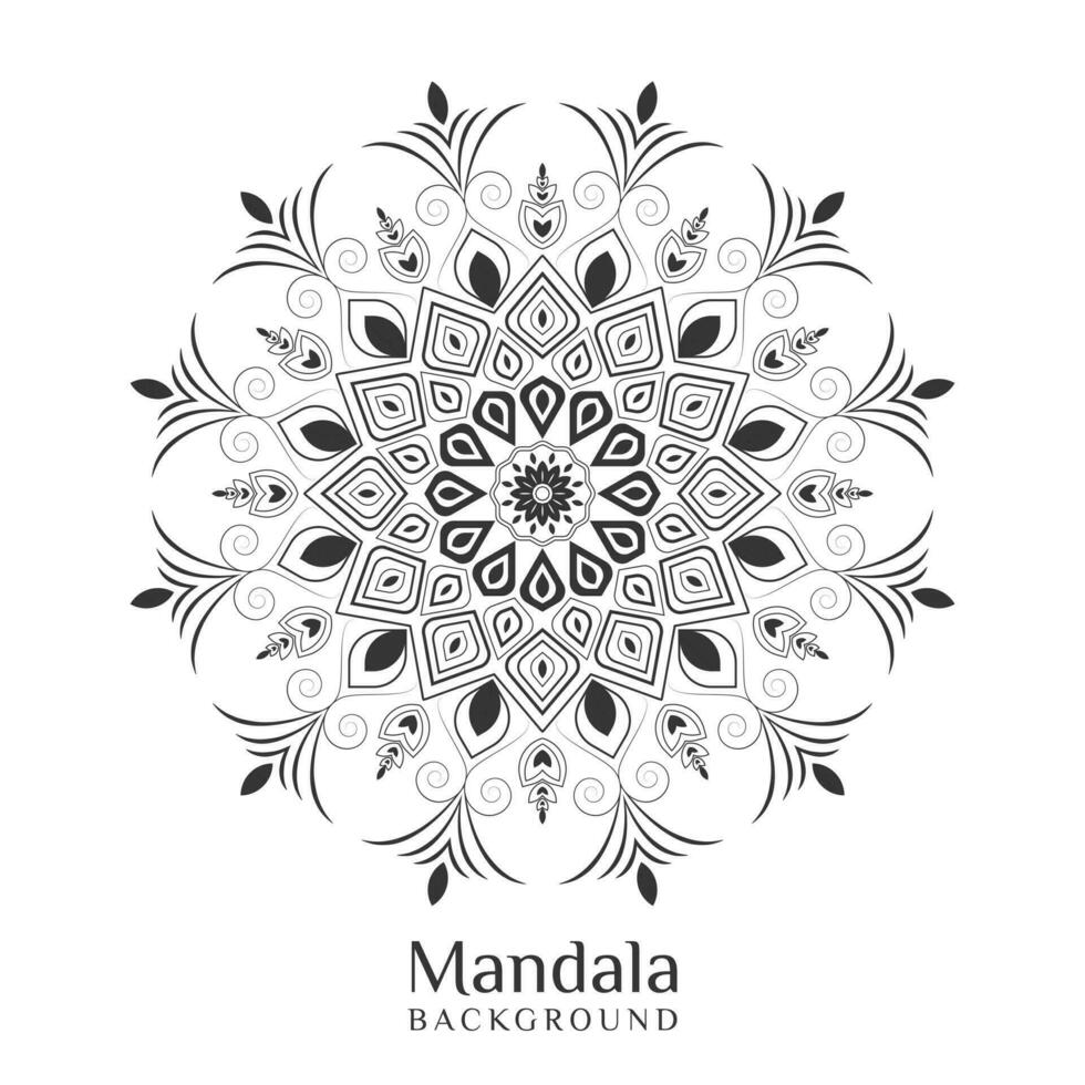 elegant uniek mandala in schets ontwerp vector