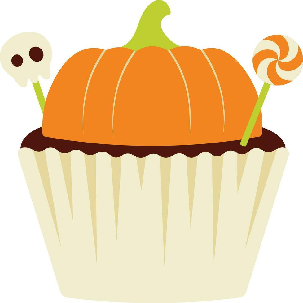 halloween pompoen oranje cupcakes illustratie vector