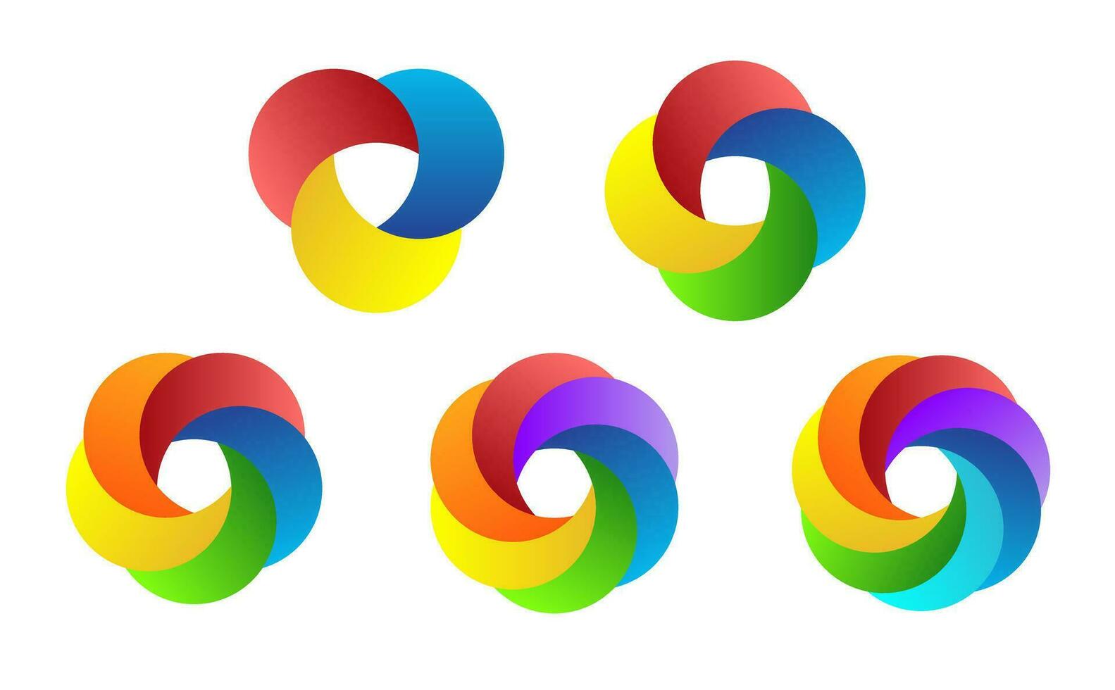 abstract kleurrijk O brief logo icoon ronde vorm creatief 3d ring symbool logo ontwerp vector