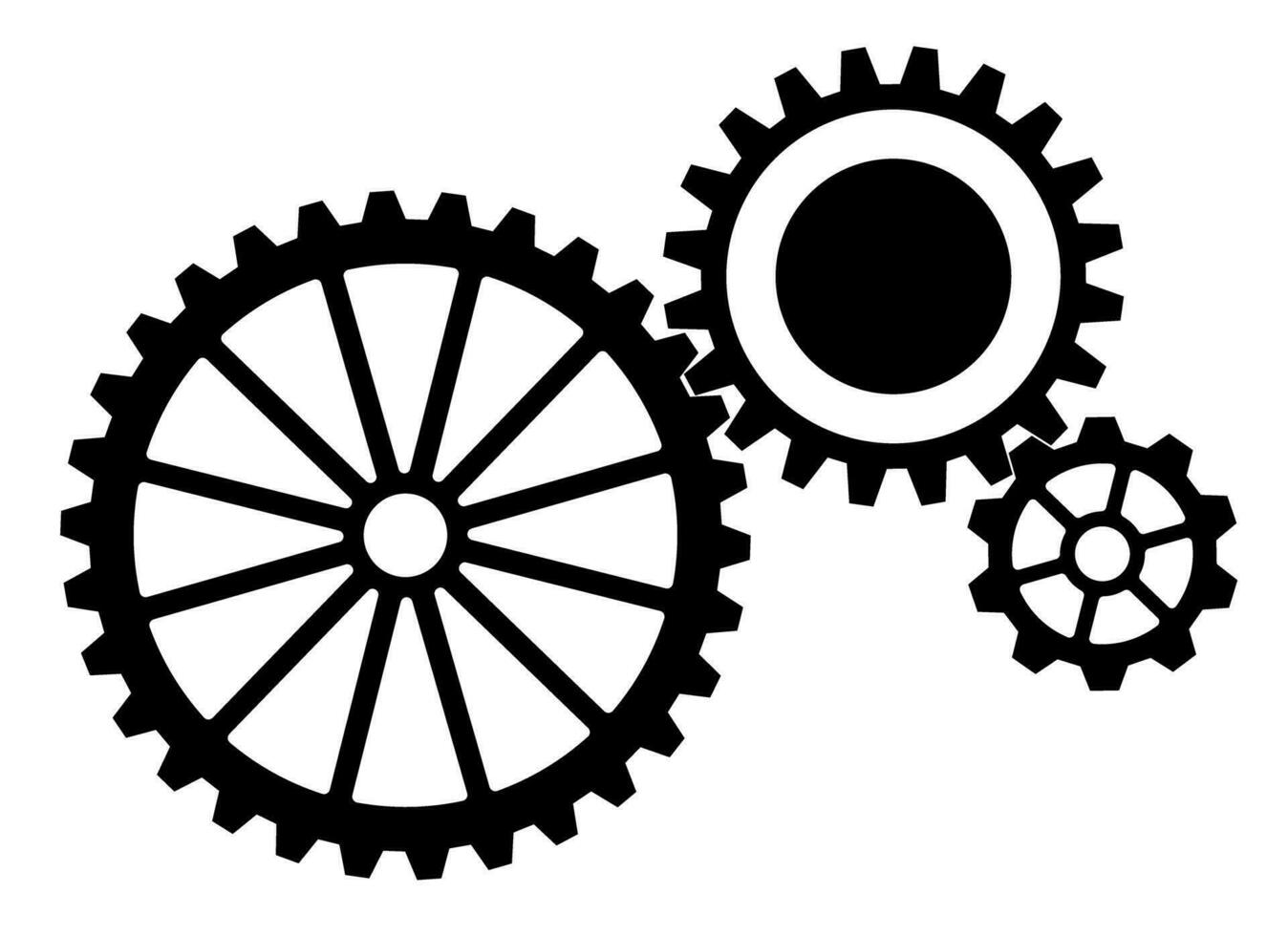 metaal zwart versnellingen en radertjes vector voor logo of web