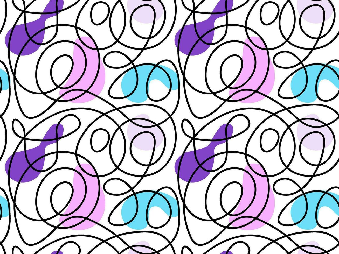 naadloos vector patroon van abstract doorlopend single lijn. een lijn kunst, geometrie, Golf, tekening