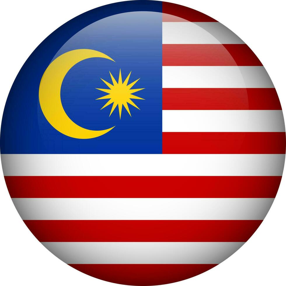 Maleisië vlag knop. embleem van Maleisië. vector vlag, symbool. kleuren en proportie correct.