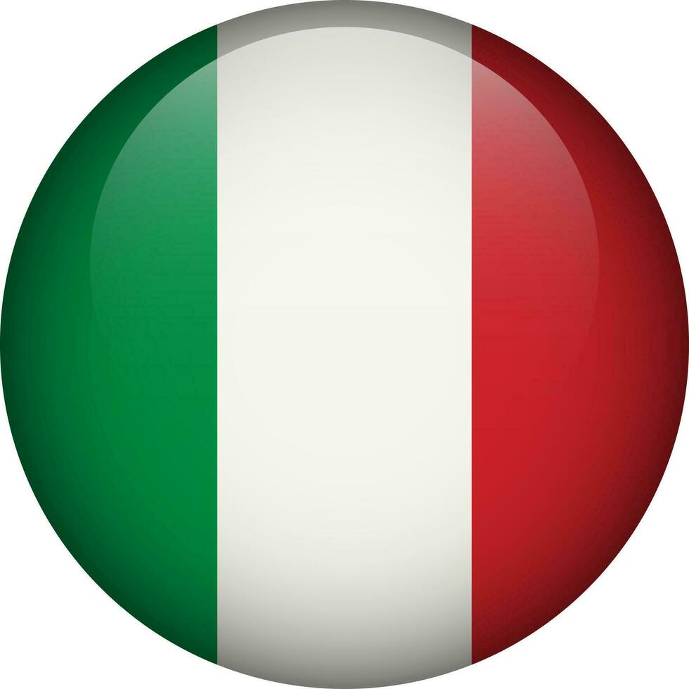 Italië vlag knop. embleem van Italië. vector vlag, symbool. kleuren en proportie correct.