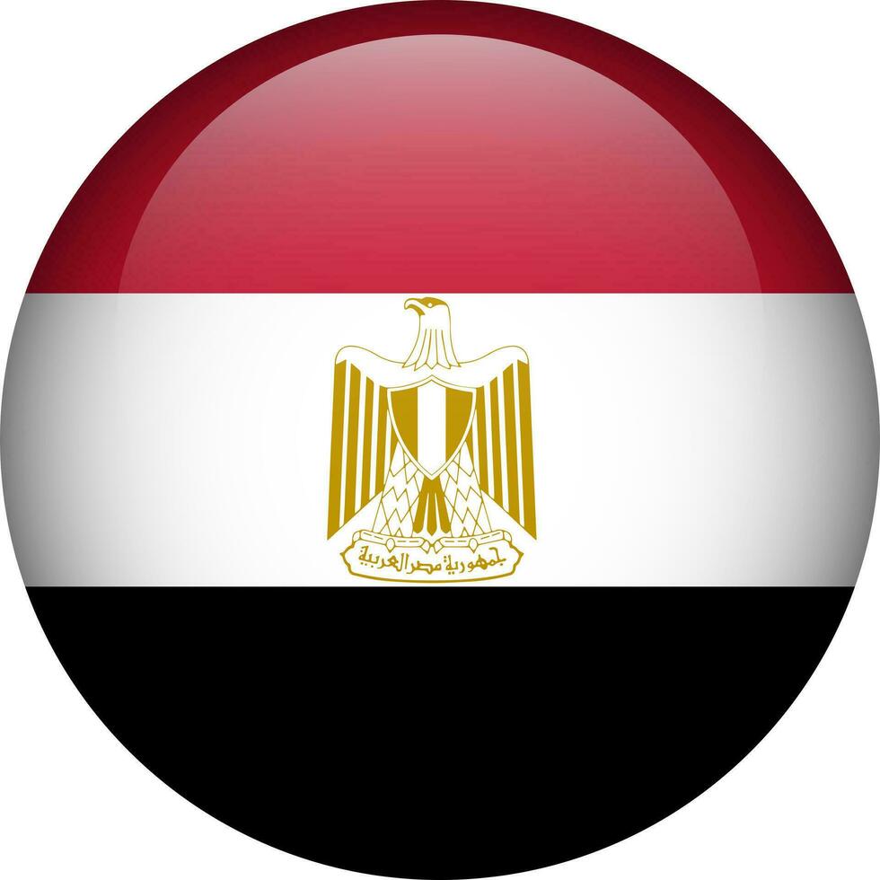 Egypte vlag knop. embleem van Egypte. vector vlag, symbool. kleuren en proportie correct.