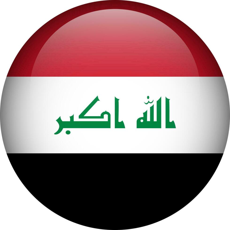 Irak vlag knop. embleem van Irak. vector vlag, symbool. kleuren en proportie correct.