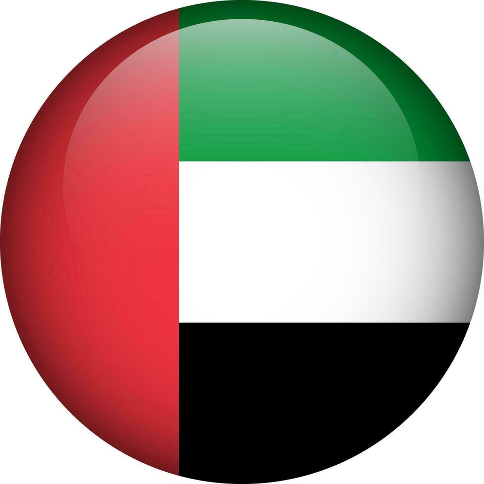 Verenigde Arabisch emiraten vlag knop. embleem van vae. vector vlag, symbool. kleuren en proportie correct.