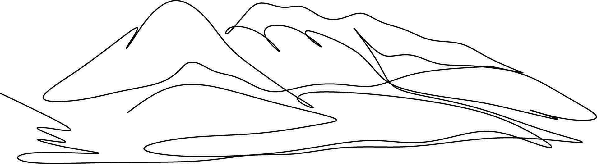 de illustraties en clip art. hand getekend illustratie van een berg en bomen vector