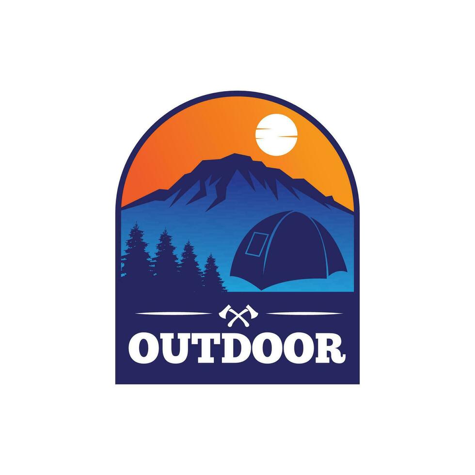 buitenshuis camping logo vector sjabloon