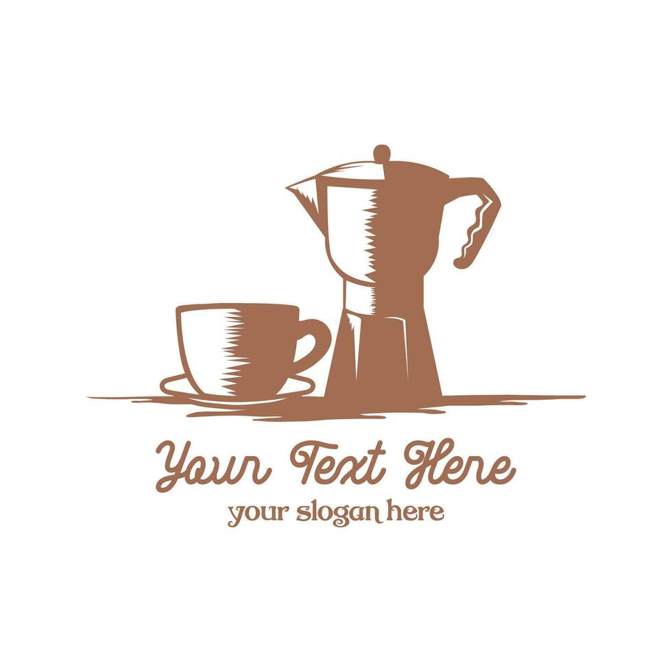 reeks van koffie kop en pot voor barista koffie maker of cafe bar logo ontwerp vector
