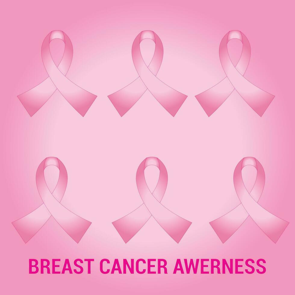 borst kanker bewustzijn maand met roze lintje. denken roze vector