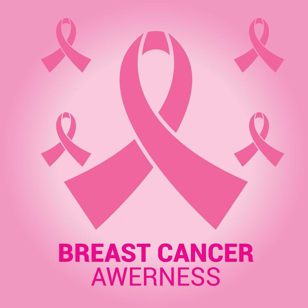 borst kanker bewustzijn maand met roze lintje. denken roze vector