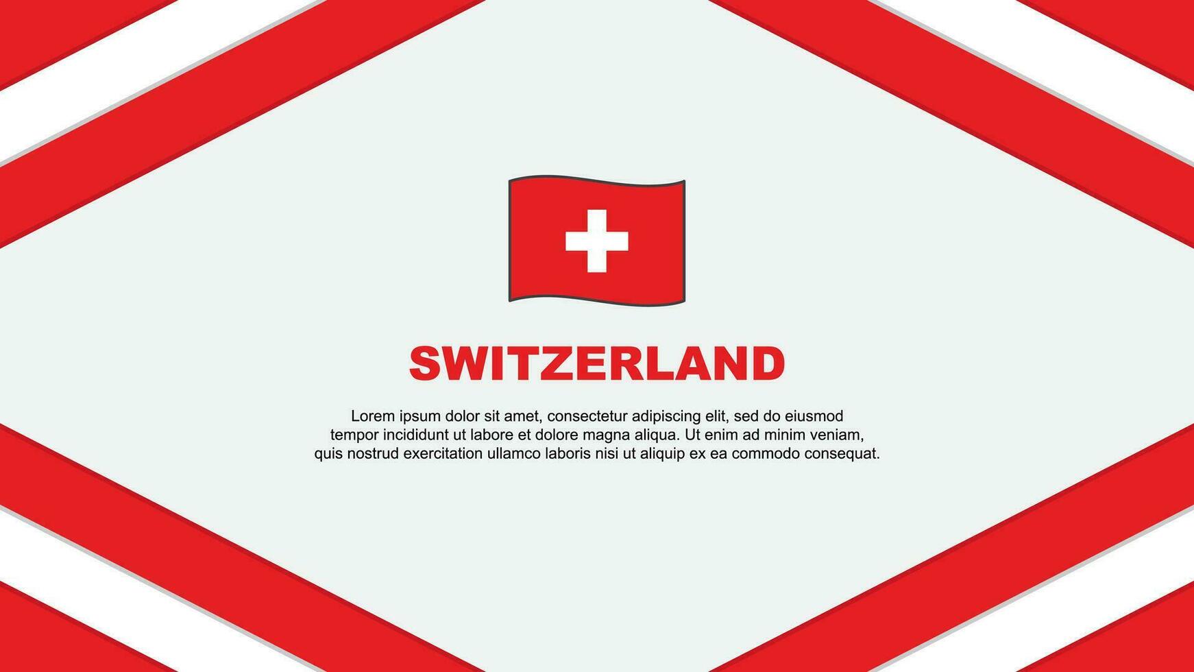 Zwitserland vlag abstract achtergrond ontwerp sjabloon. Zwitserland onafhankelijkheid dag banier tekenfilm vector illustratie. Zwitserland sjabloon
