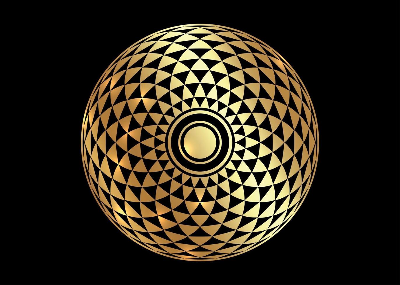 torus yantra, goud hypnotisch oog heilige geometrie basiselement vector