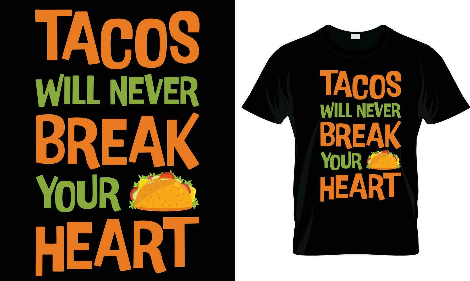 taco's t-shirt ontwerp vector grafisch.