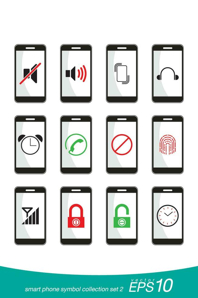 smartphone symbool verzameling reeks vector