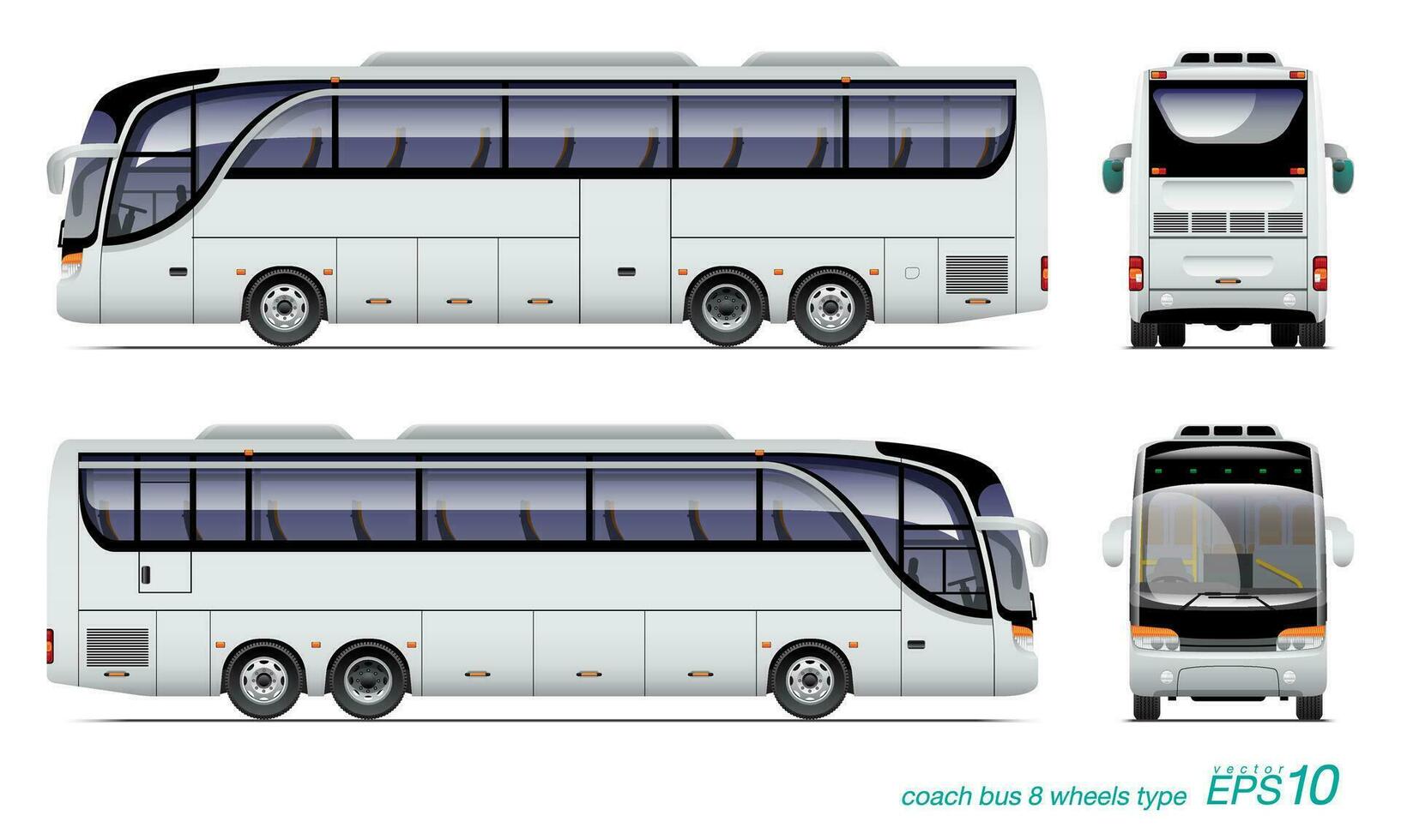 wit trainer bus 8 wielen sjabloon. vector