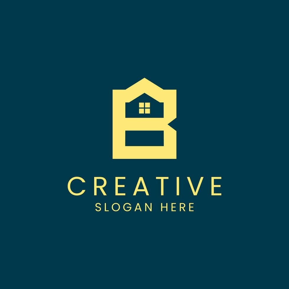 abstract brief b huis logo ontwerp vector beeld
