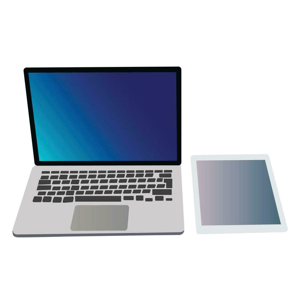 laptop met tab vector illustratie