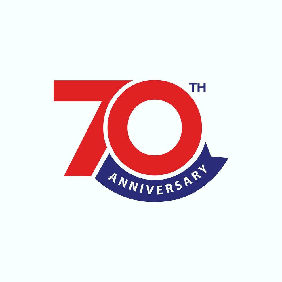 70e verjaardag modern logo ontwerp. 70 jaren viering groet kaart, banier, poster, folder, vector sjabloon. aantal van 70 icoon.