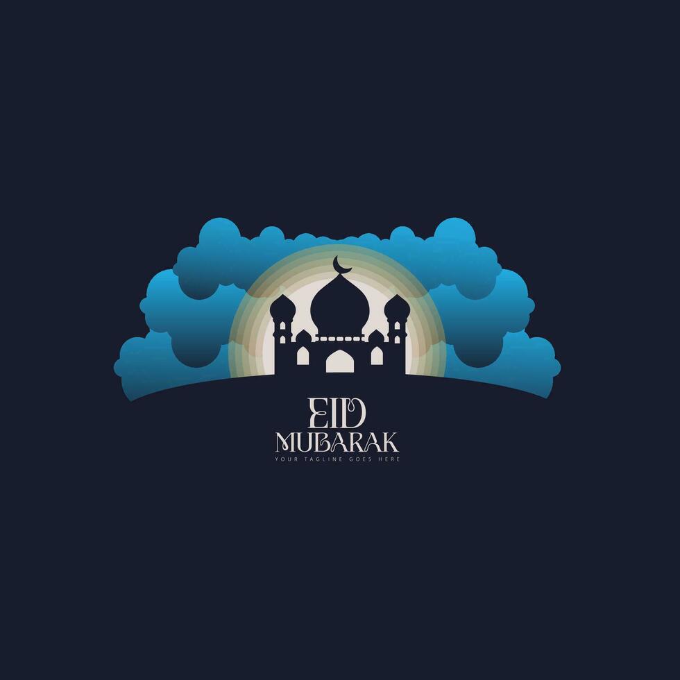 eid mubarak logo vector