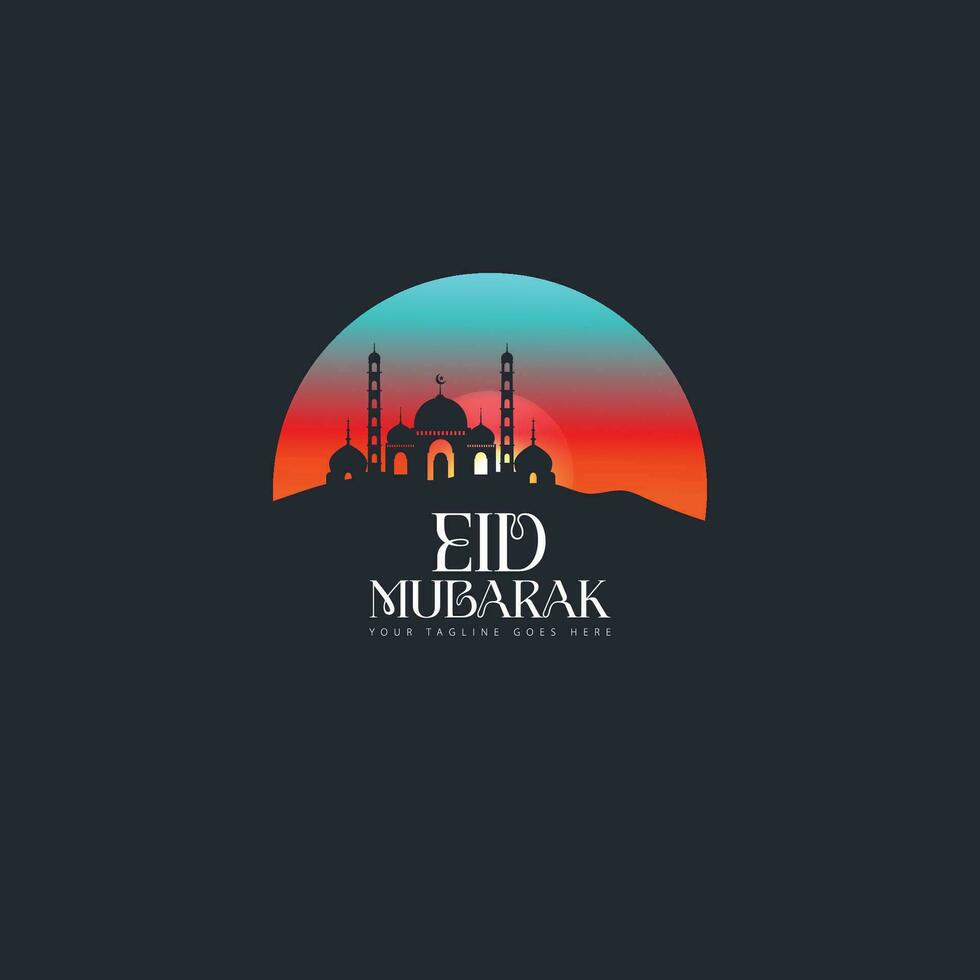 eid mubarak logo vector