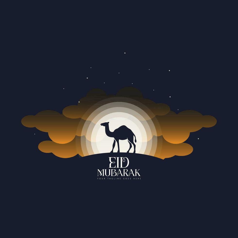 eid mubarak logo vector