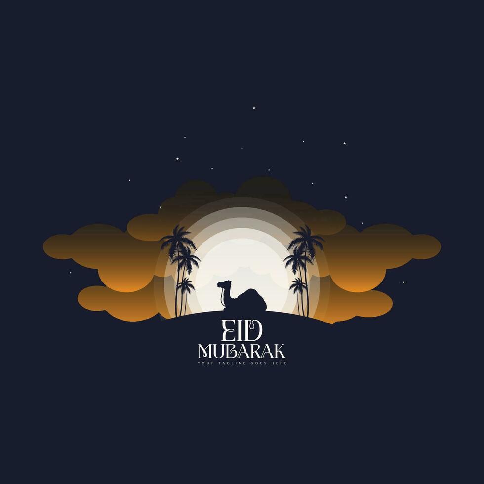 eid mubarak logo vector