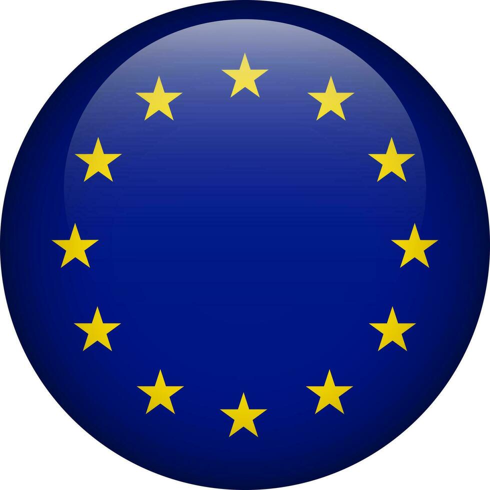 europa vlag knop. embleem van Europese unie. vector vlag, symbool. kleuren en proportie correct.