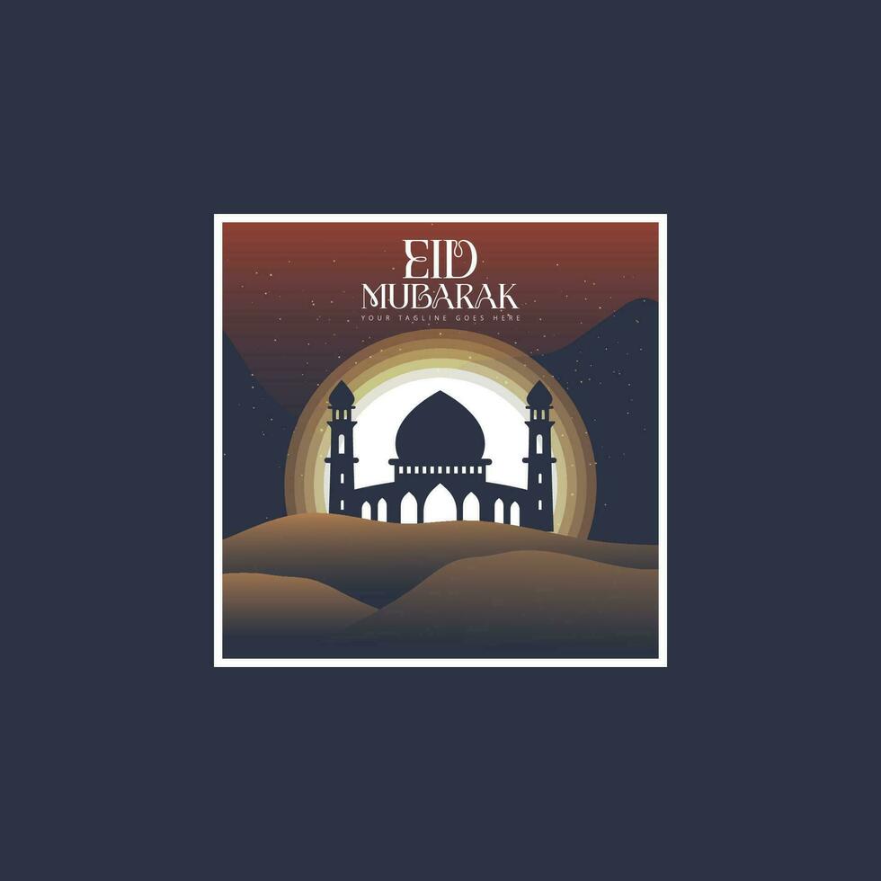 eid mubarak logo vector