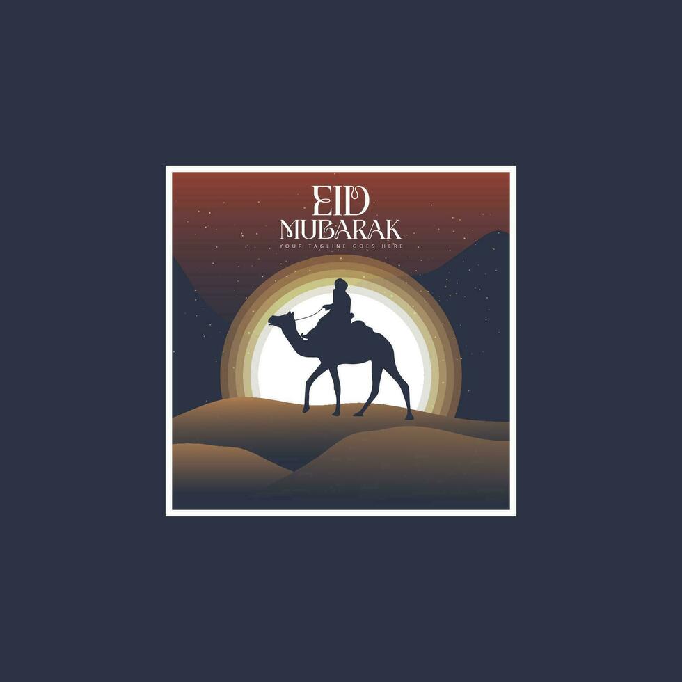 eid mubarak logo vector