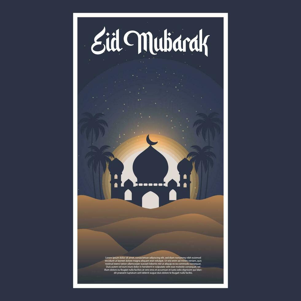 eid mubarak logo vector