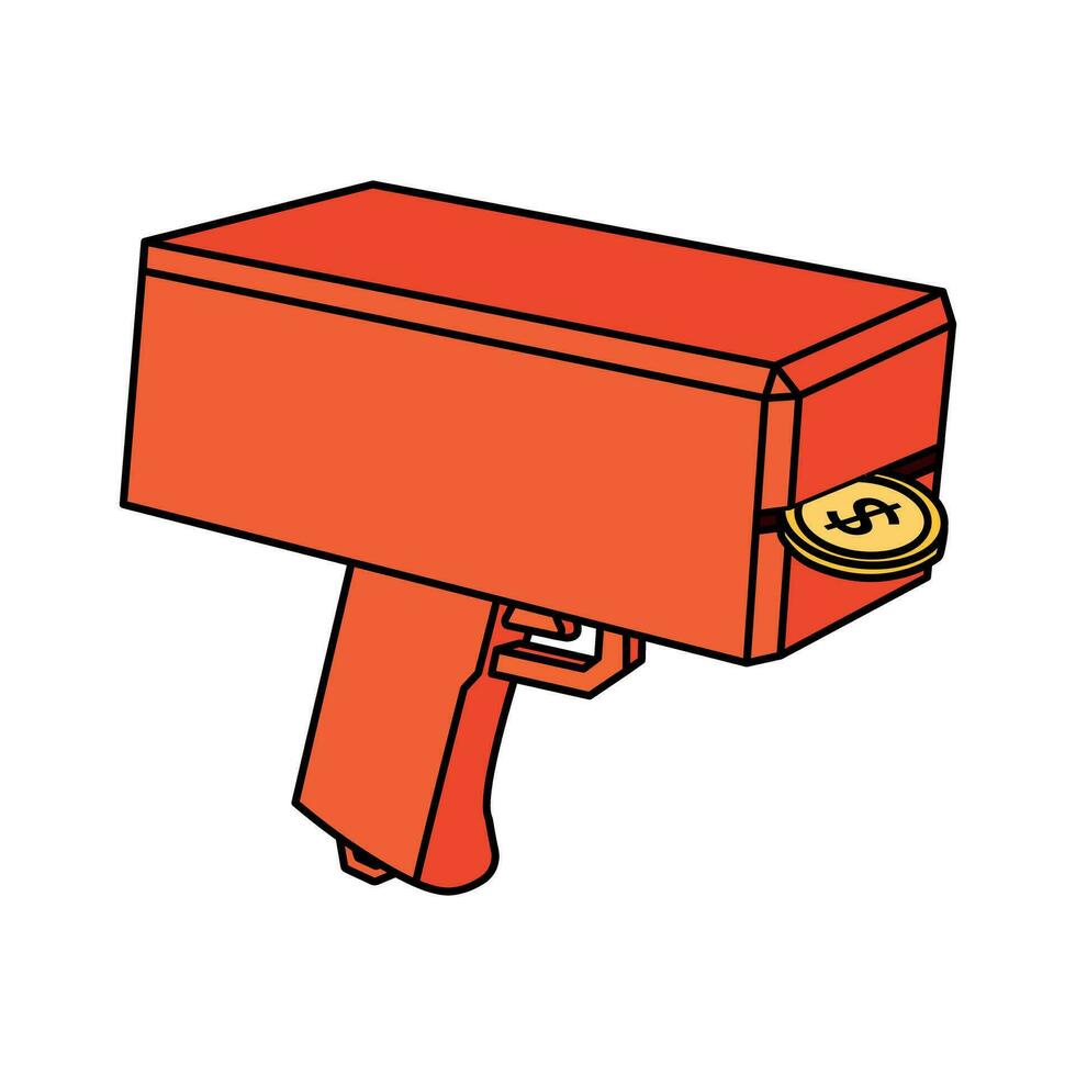 speelgoed- geweer met goud munt vector