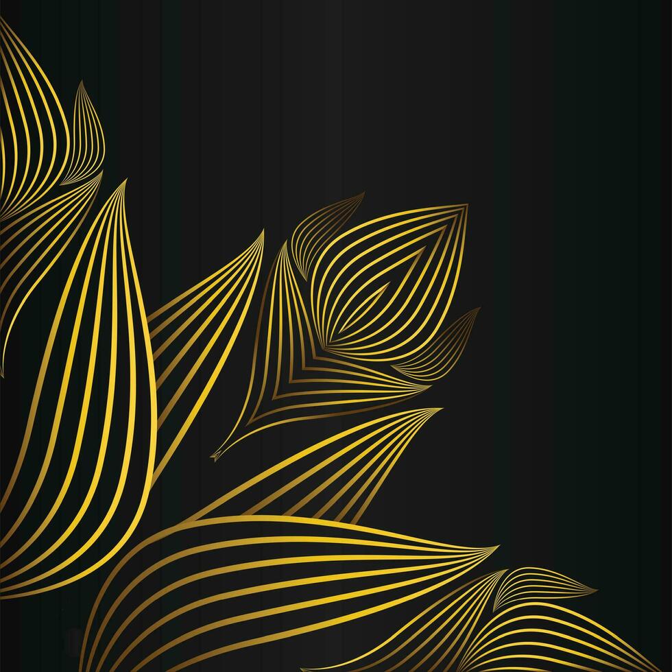 luxe elegant goud bloemen kader grens decoratie vector