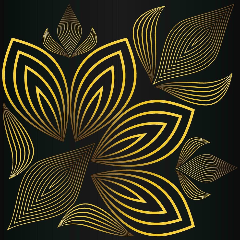 luxe elegant goud bloemen kader grens decoratie vector