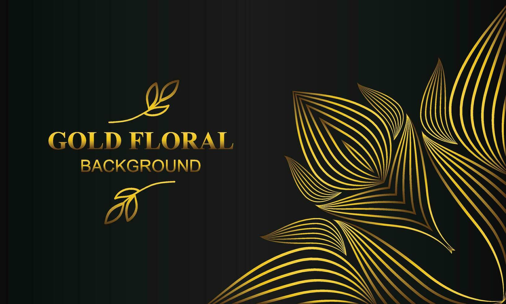 mooi elegant goud bloemen achtergrond met bloemen en blad ornament vector