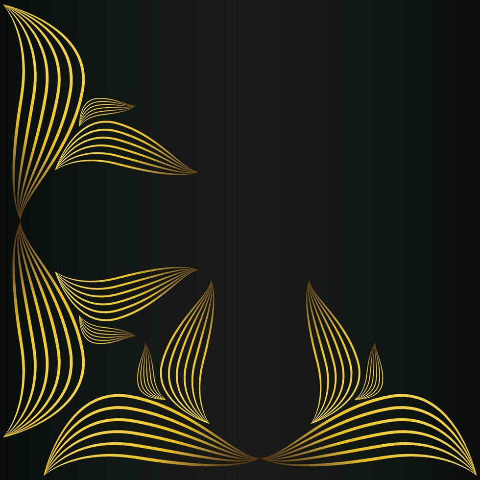 luxe elegant goud bloemen kader grens decoratie vector