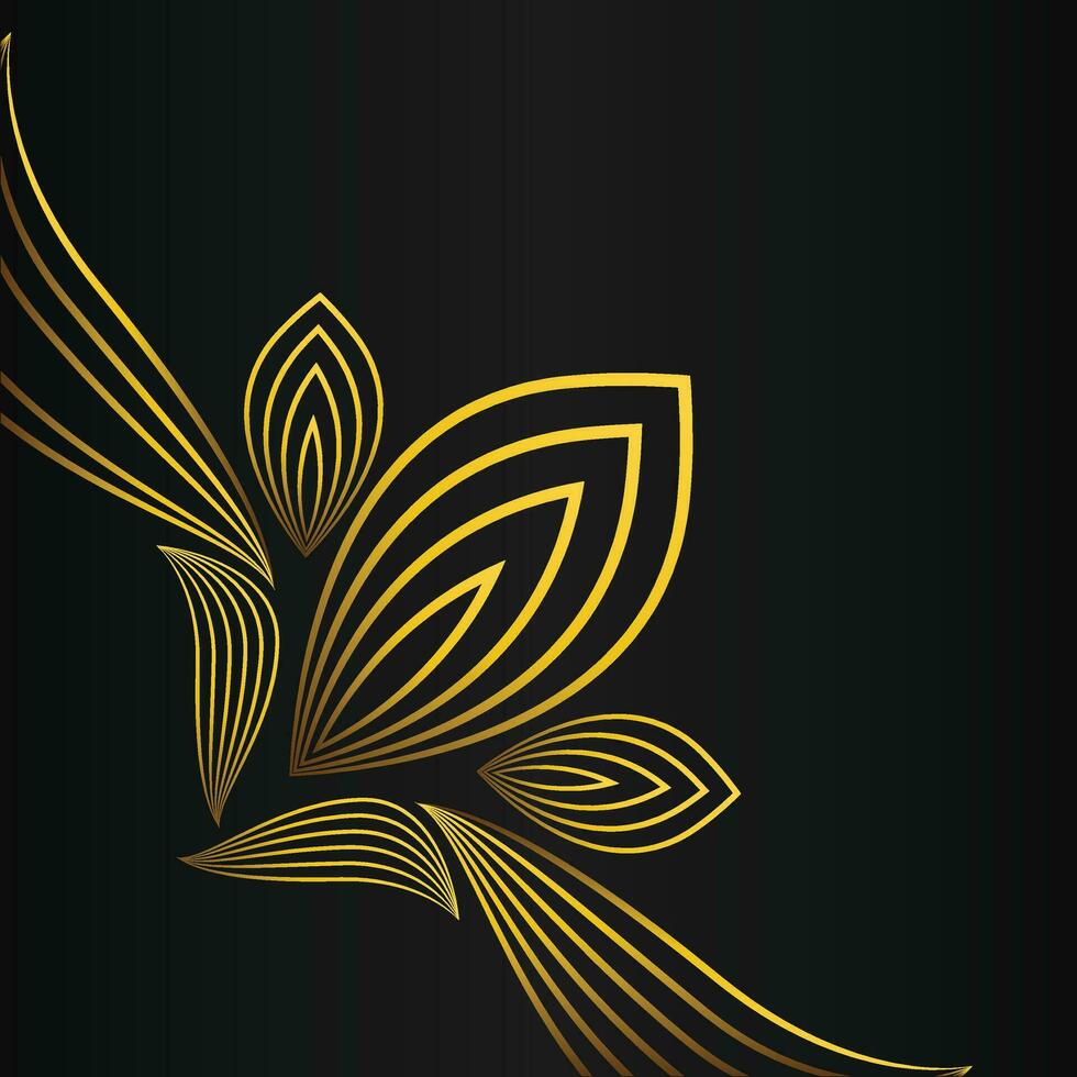 luxe elegant goud bloemen kader grens decoratie vector