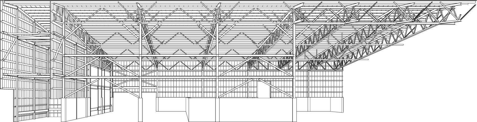 3d illustratie van gebouw structuur vector