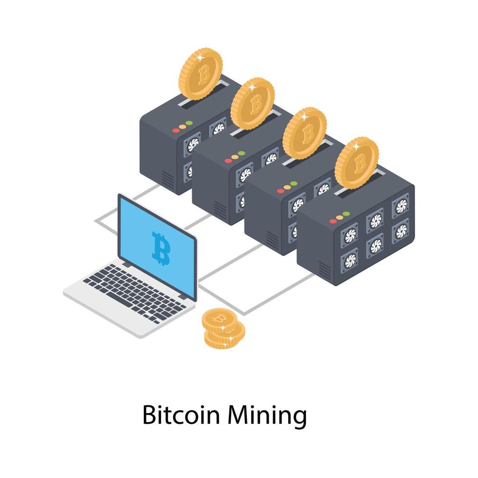 bitcoin-mijnbouwconcepten vector