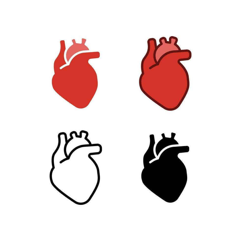 hart orgaan voor pomp bloed, slaan orgaan. circulatie of hart- orgaan. menselijk intern lichaam orgaan voor medisch zorg. hart icoon. vector illustratie. ontwerp Aan wit achtergrond. eps10