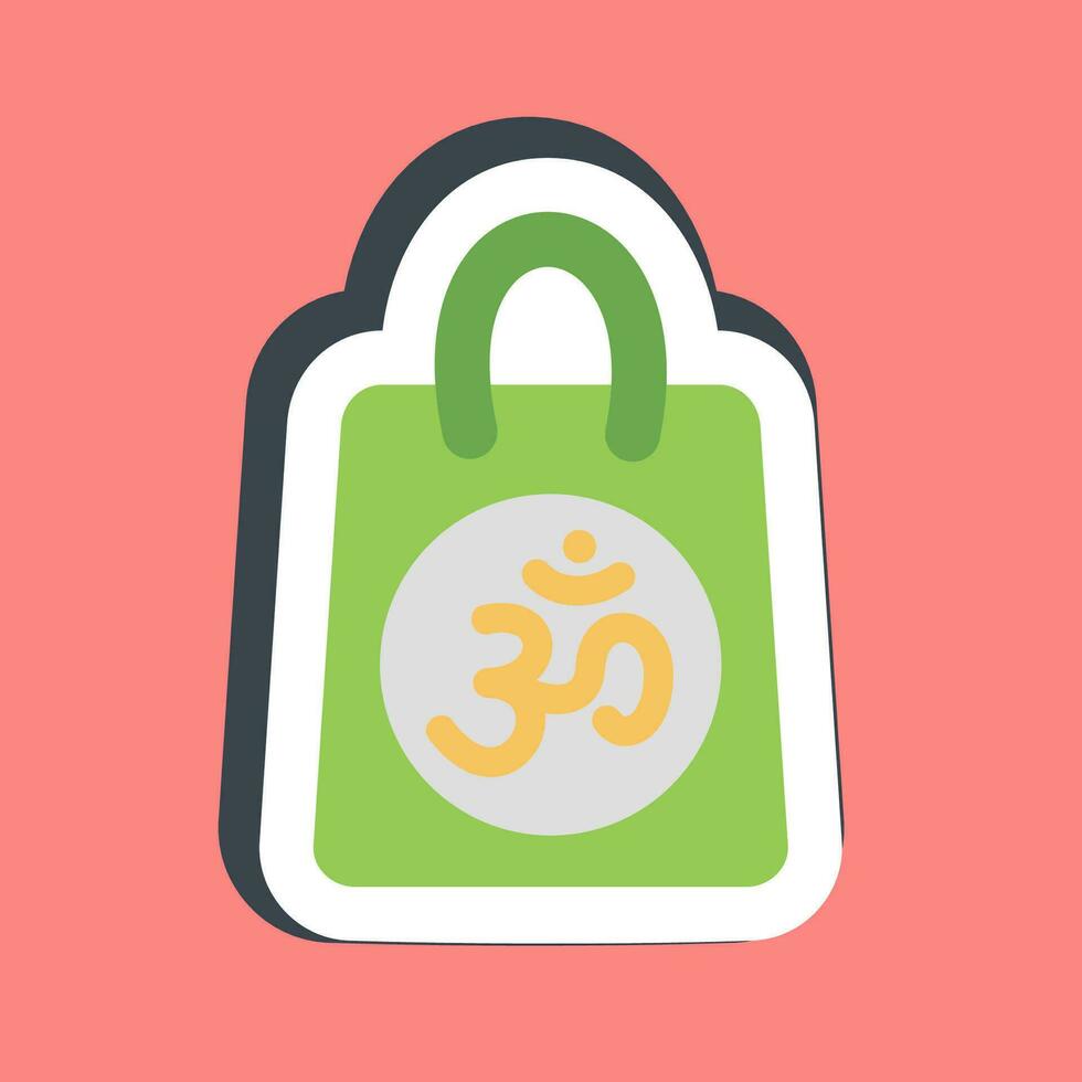 sticker geschenk tas. diwali viering elementen. mooi zo voor afdrukken, affiches, logo, decoratie, infografieken, enz. vector