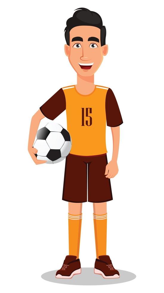 voetballer in geel en bruin uniform vector