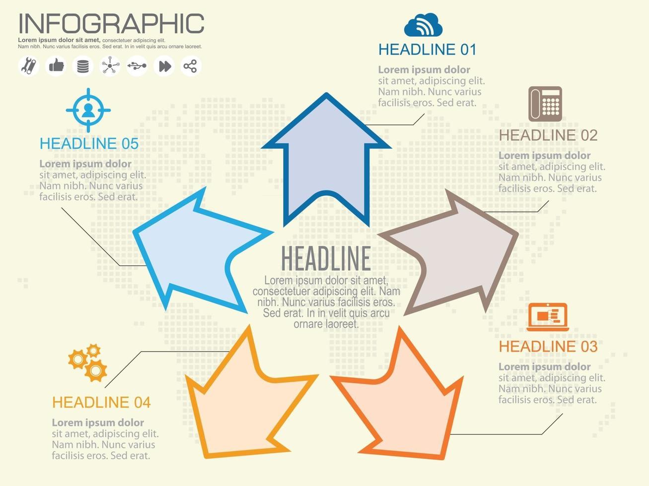 stap en pijl vector infographic. 4 opties.