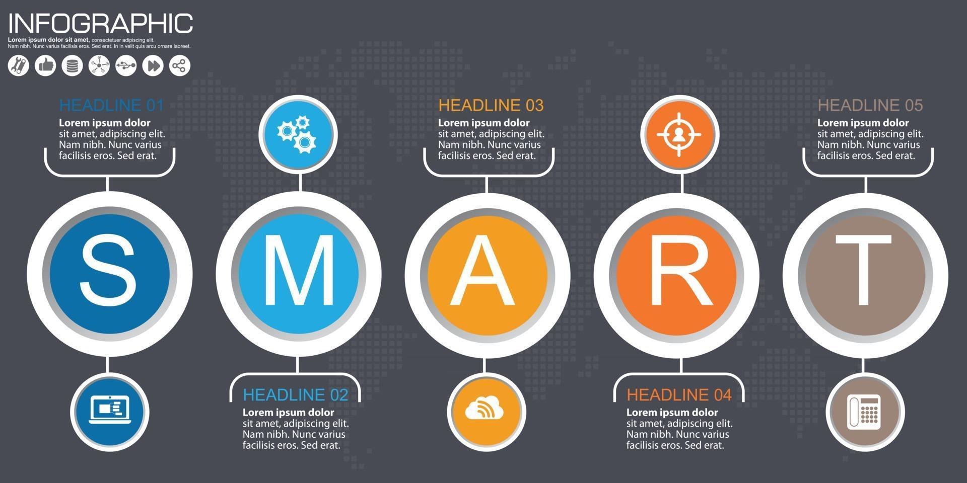 vector cirkel infographic met stappen of processen