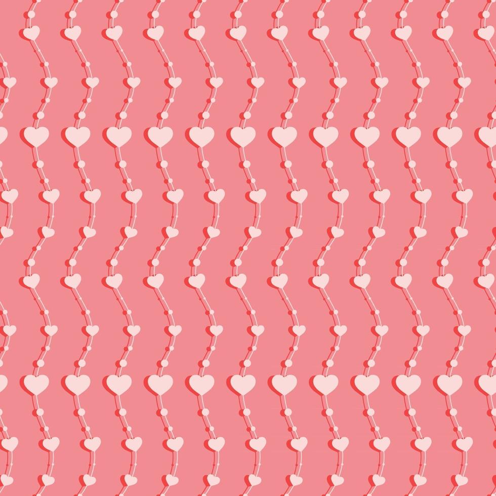 naadloos patroon met hartjes aan een touwtje. vector illustratie